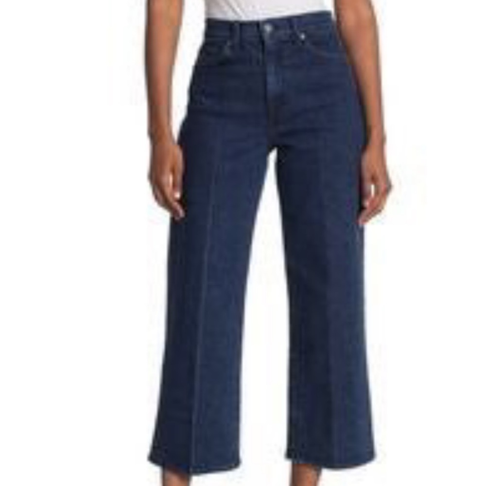 BLDWN wide legged cropped jeans in aura - Picture 1 of 7